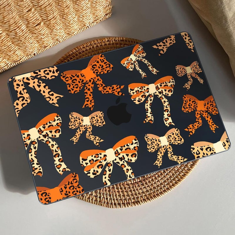 AKIT Compatible with MacBook Air 13 inch Case 2026 2025 2024-2022 M4 M3 M2 A3240 A3113 A2681, Unique Hard Shell Laptop Case+Screen Protector+Keyboard Cover for MacBook Air 13.6 inch, Leopard Bow - Image 3